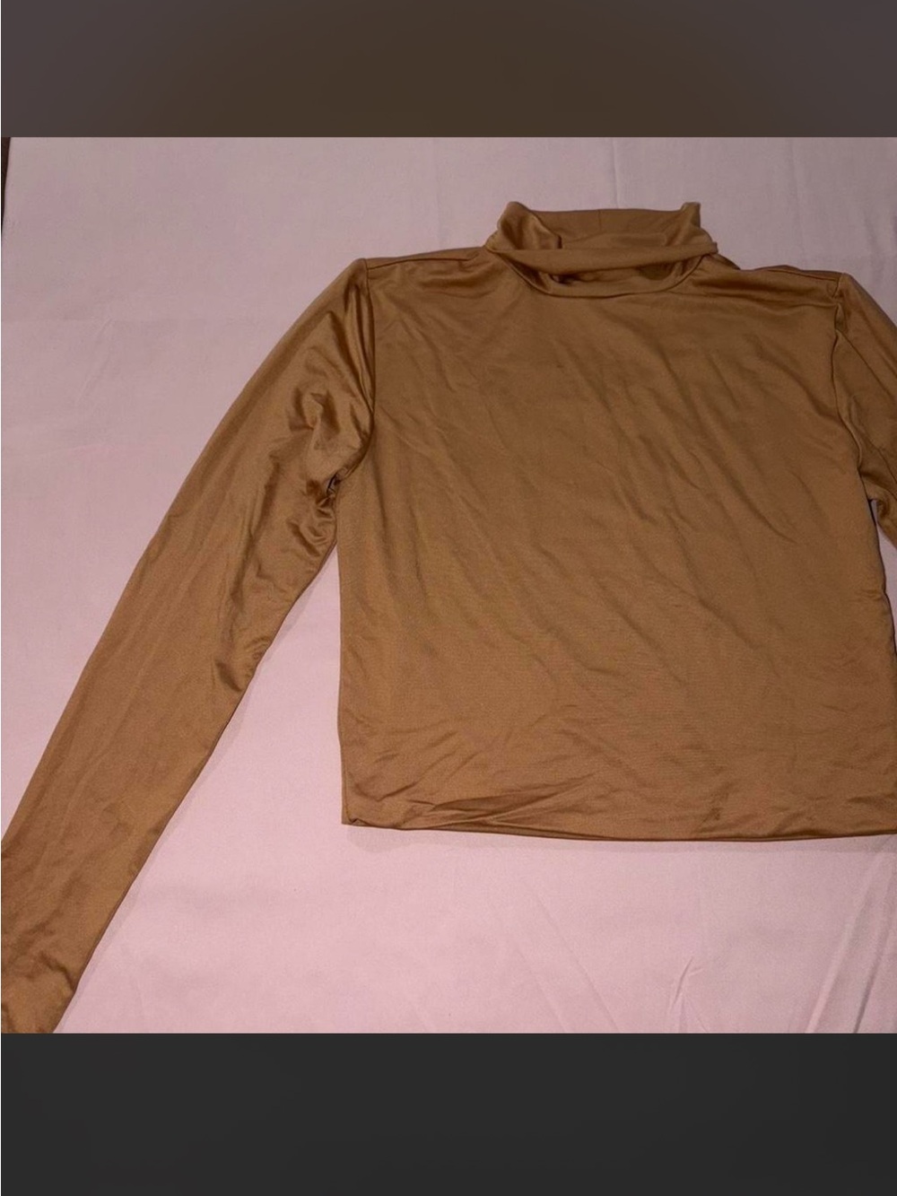Forever 21 Tan long sleeve mock neck top
